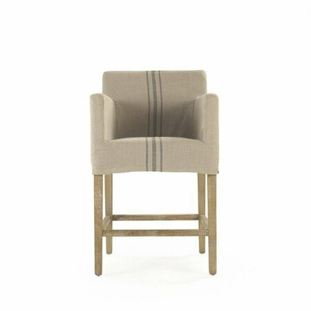 D2D TECHNOLOGIES 23 x 43 x 23 in. Avignon Slipcover Bar Stool Blue & Khaki D23284711